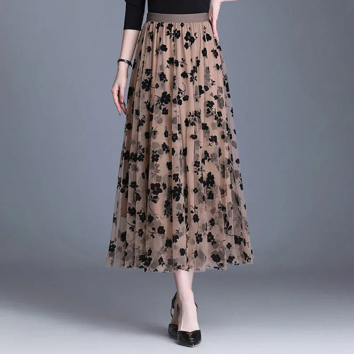ADELINE™ – Chic Floral Midi Skirt - MABEL LONDON