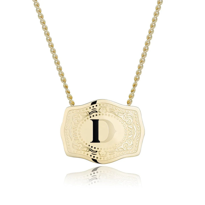 CINDY™ - Sleek Initial Letter Pendant Necklace - MABEL LONDON