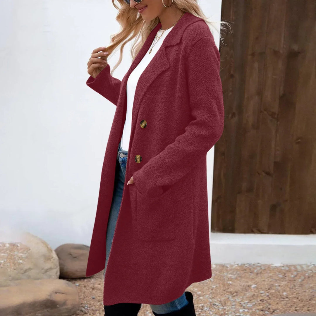ZAHEKA™ - Casual Long Sleeve Mid Length Coat - MABEL LONDON
