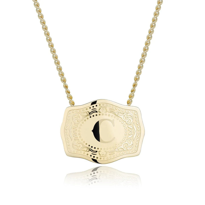 CINDY™ - Sleek Initial Letter Pendant Necklace - MABEL LONDON