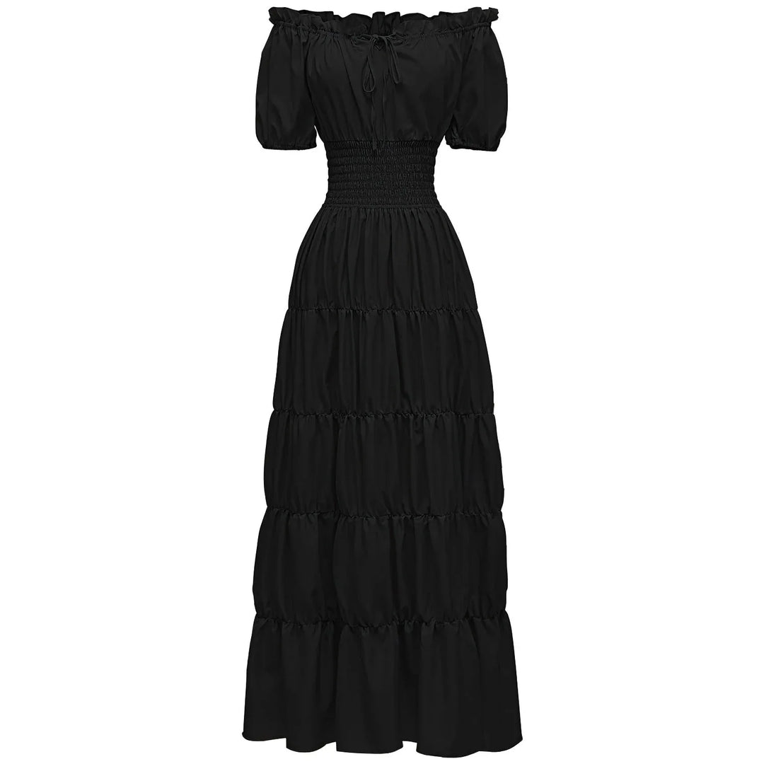 AIZA™ – Classic Corset Long Retro Maxi Dress - MABEL LONDON