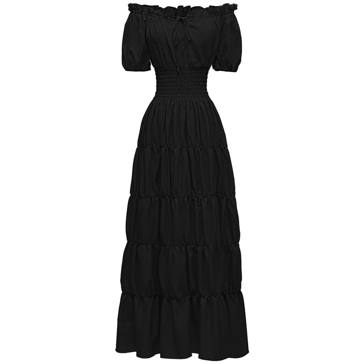 AIZA™ – Classic Corset Long Retro Maxi Dress - MABEL LONDON