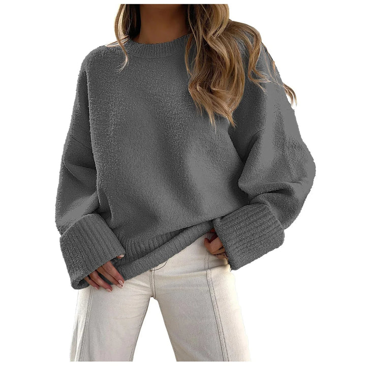 HALEY™ - Cozy Oversized Fuzzy Knit Pullover Sweater - MABEL LONDON