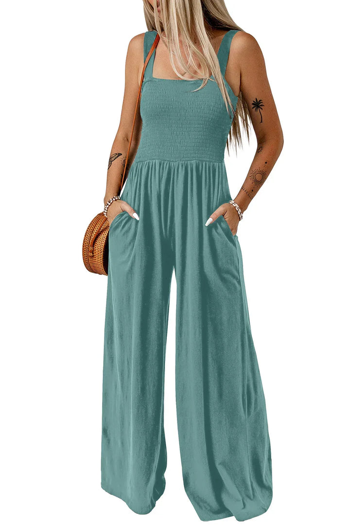 CATHLEEN™ – Lightweight Wide-Leg Square Neck Jumpsuit - MABEL LONDON