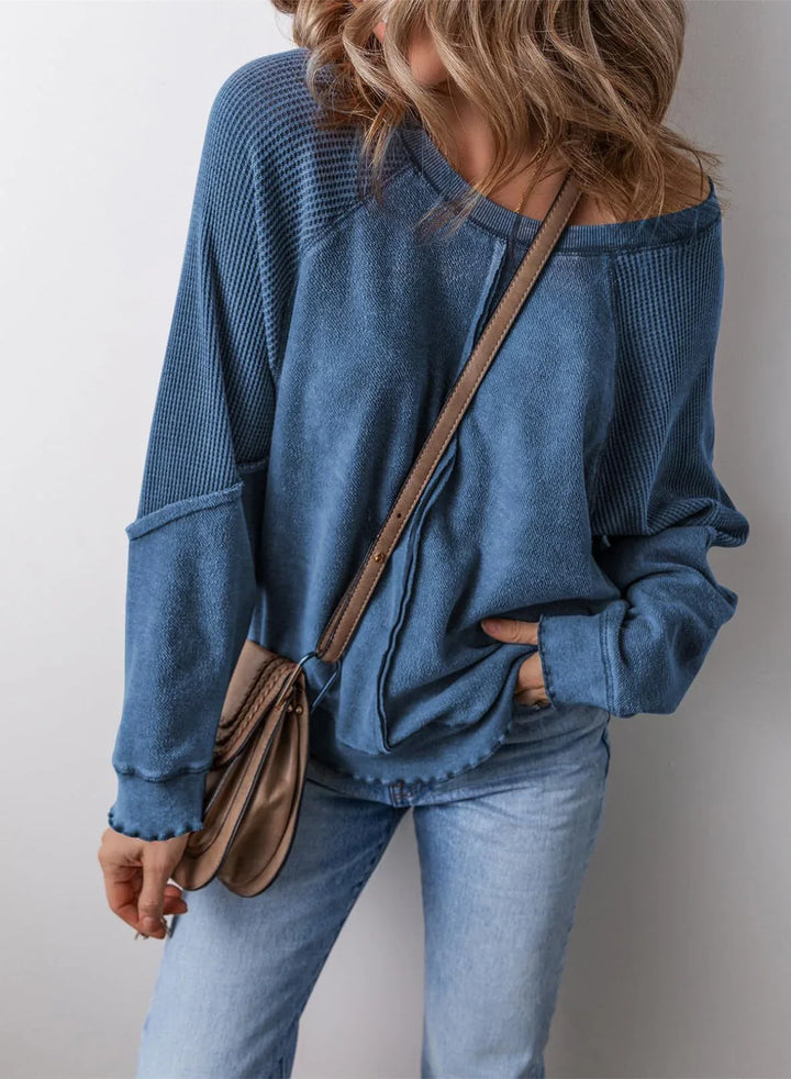 PRECIOUS™ - Casual Crew Neck Long Sleeve Sweatshirt - MABEL LONDON