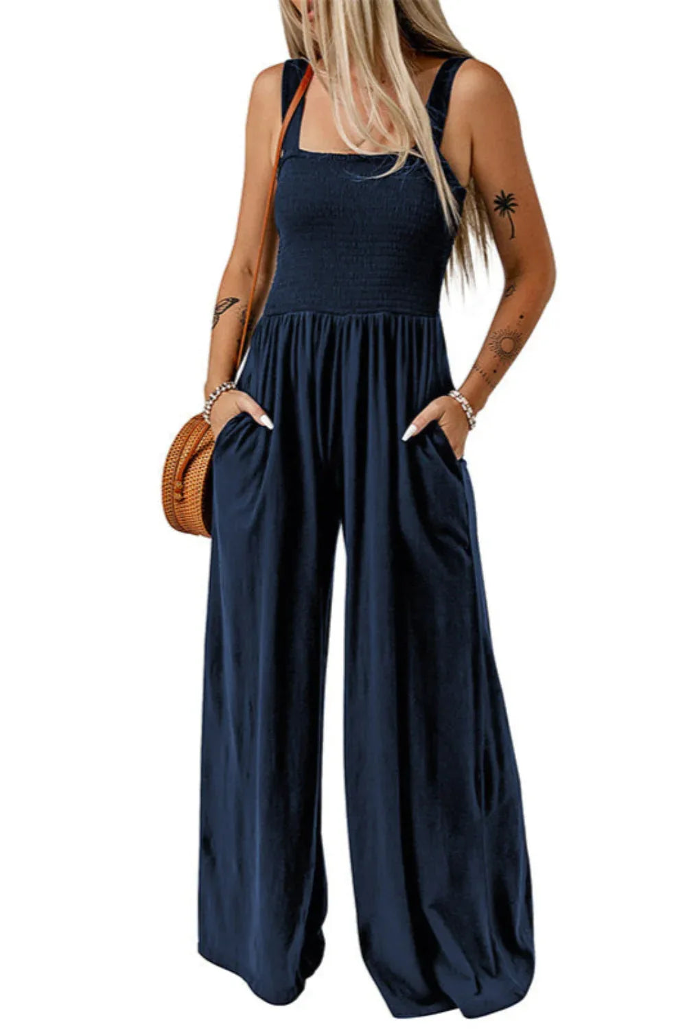 CATHLEEN™ – Lightweight Wide-Leg Square Neck Jumpsuit - MABEL LONDON