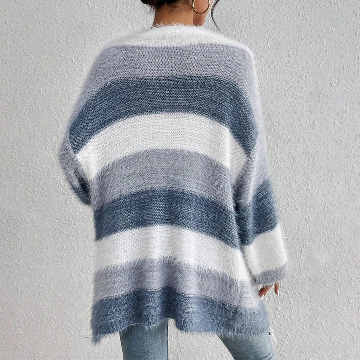 JULIETA™ - Comfy Open Front Long Sleeve Fuzzy Cardigan - MABEL LONDON