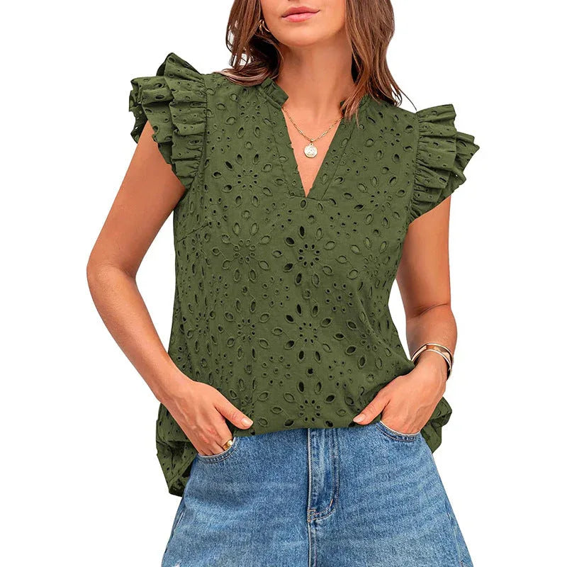 AVESSA™ – Comfy Daily Cap Sleeve Summer Boho Top - MABEL LONDON