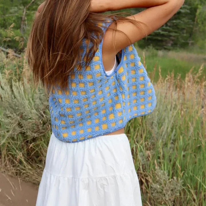 CONCUELO™ – Casual Plaid Sleeveless Zip-Up Vest - MABEL LONDON