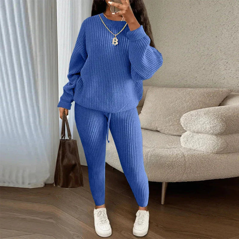 TAMA™ - Cozy Long Sleeve Sweater and Drawstring Pants Set - MABEL LONDON