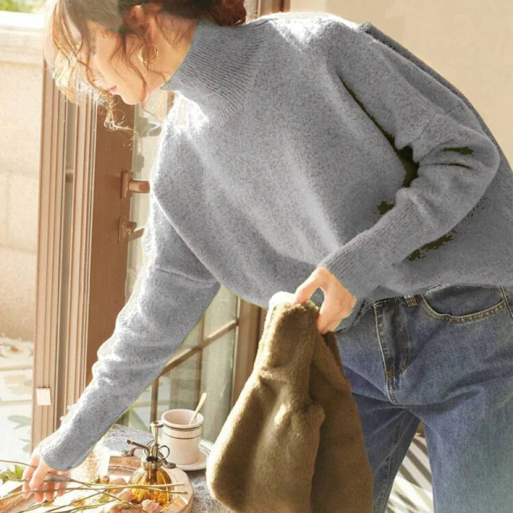 FISAL™ - Casual Turtle Neck Long Sleeve Sweater - MABEL LONDON