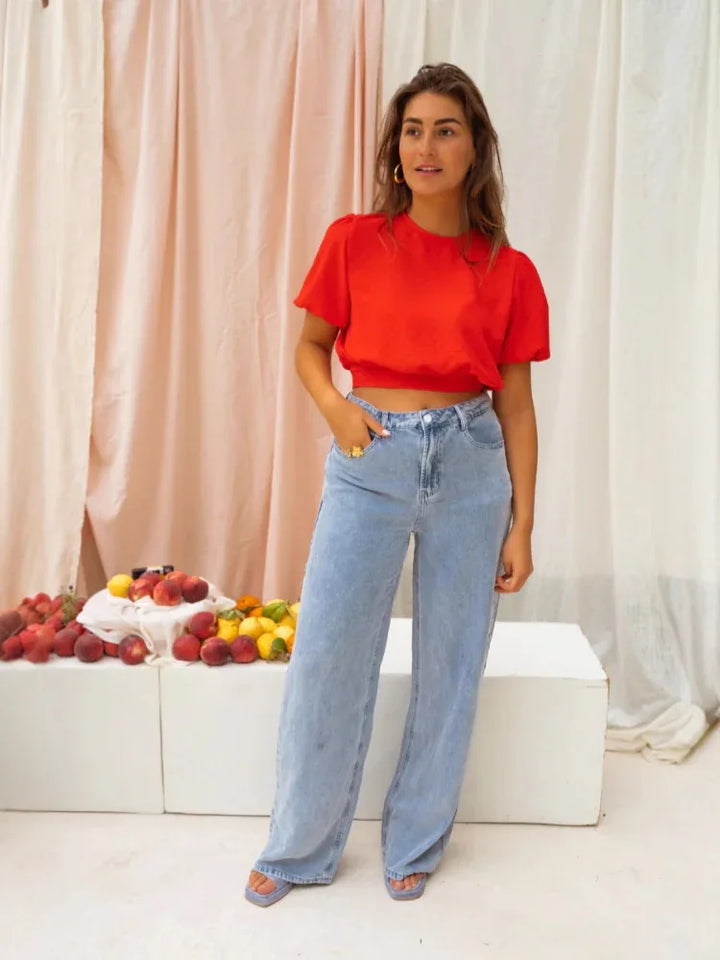 Lorena | Elegant Cropped Blouse - MABEL LONDON