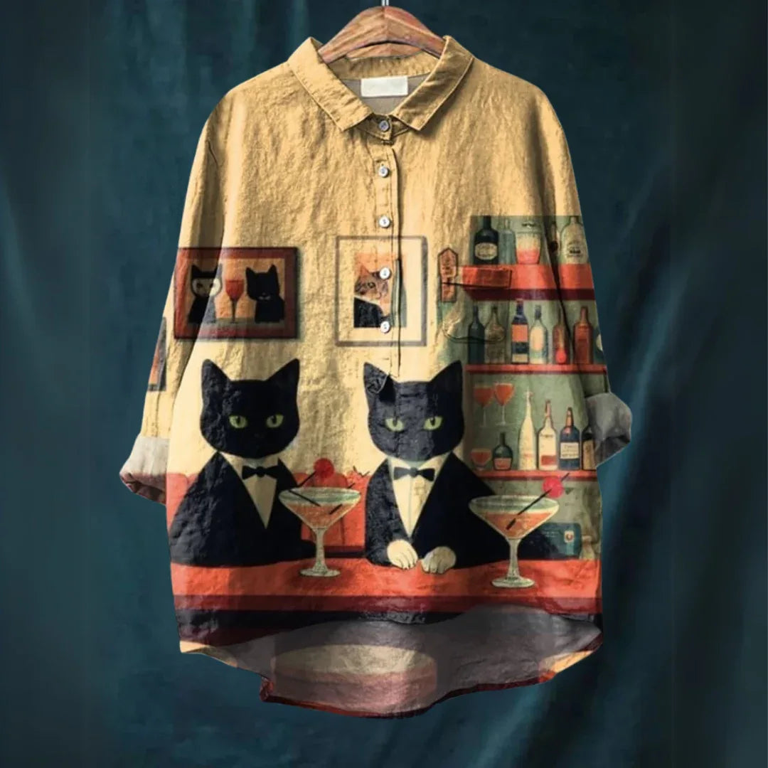 LUCIA™ - Cat Art Shirt - MABEL LONDON