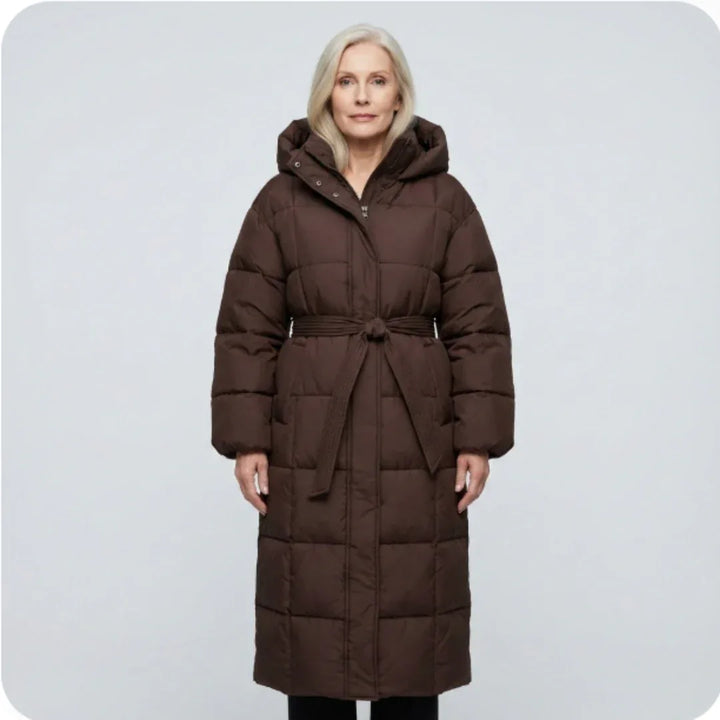 Carmen - Long Belted Puffer Coat - MABEL LONDON