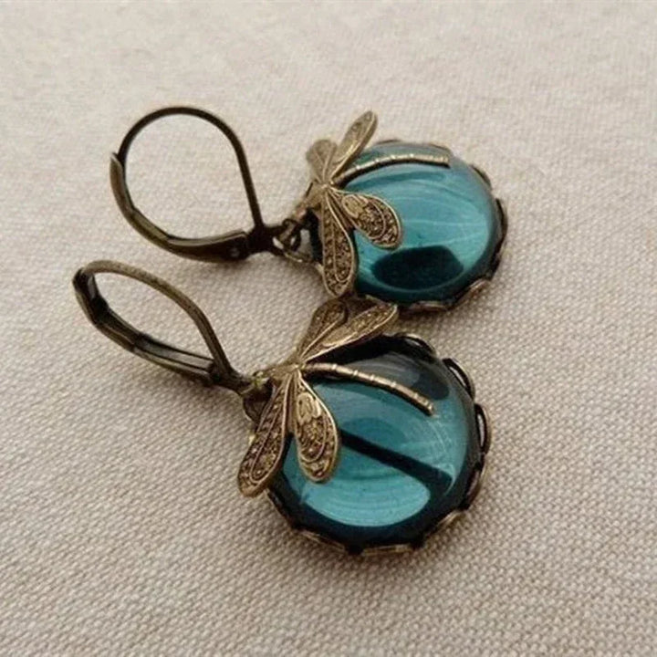 Antique Gold Dragonfly Earrings - MABEL LONDON