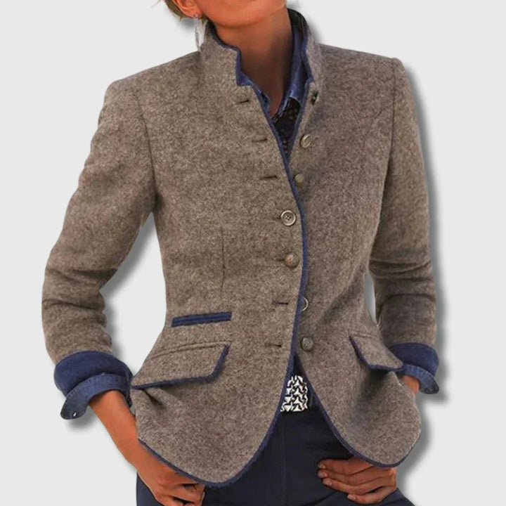 Margaret - Classic Wool Blend Blazer - MABEL LONDON