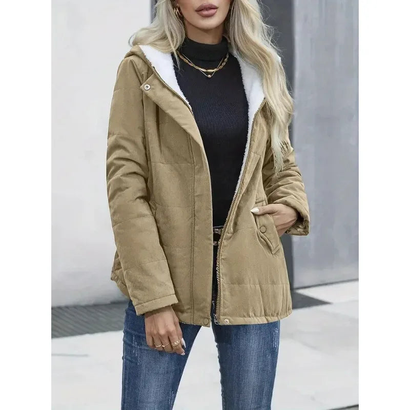 Chirstina | Hooded Fleece Lined Jacket - MABEL LONDON