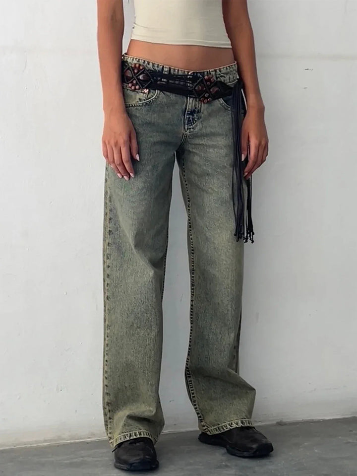 SYLVAINE™ – Vintage Casual Baggy Jeans - MABEL LONDON