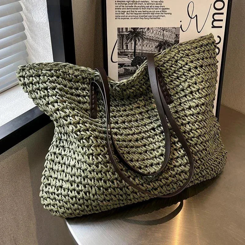 Large Woven Tote Bag - MABEL LONDON