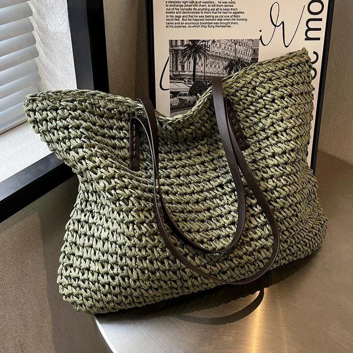 Large Woven Tote Bag - MABEL LONDON