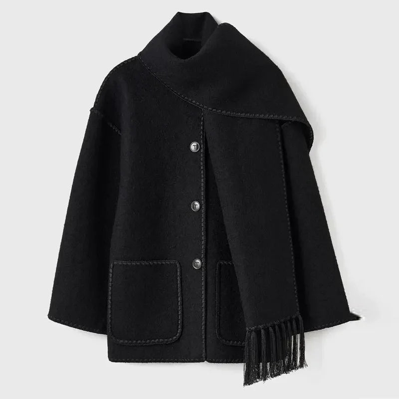 Zyra | Fringed Scarf Jacket - MABEL LONDON
