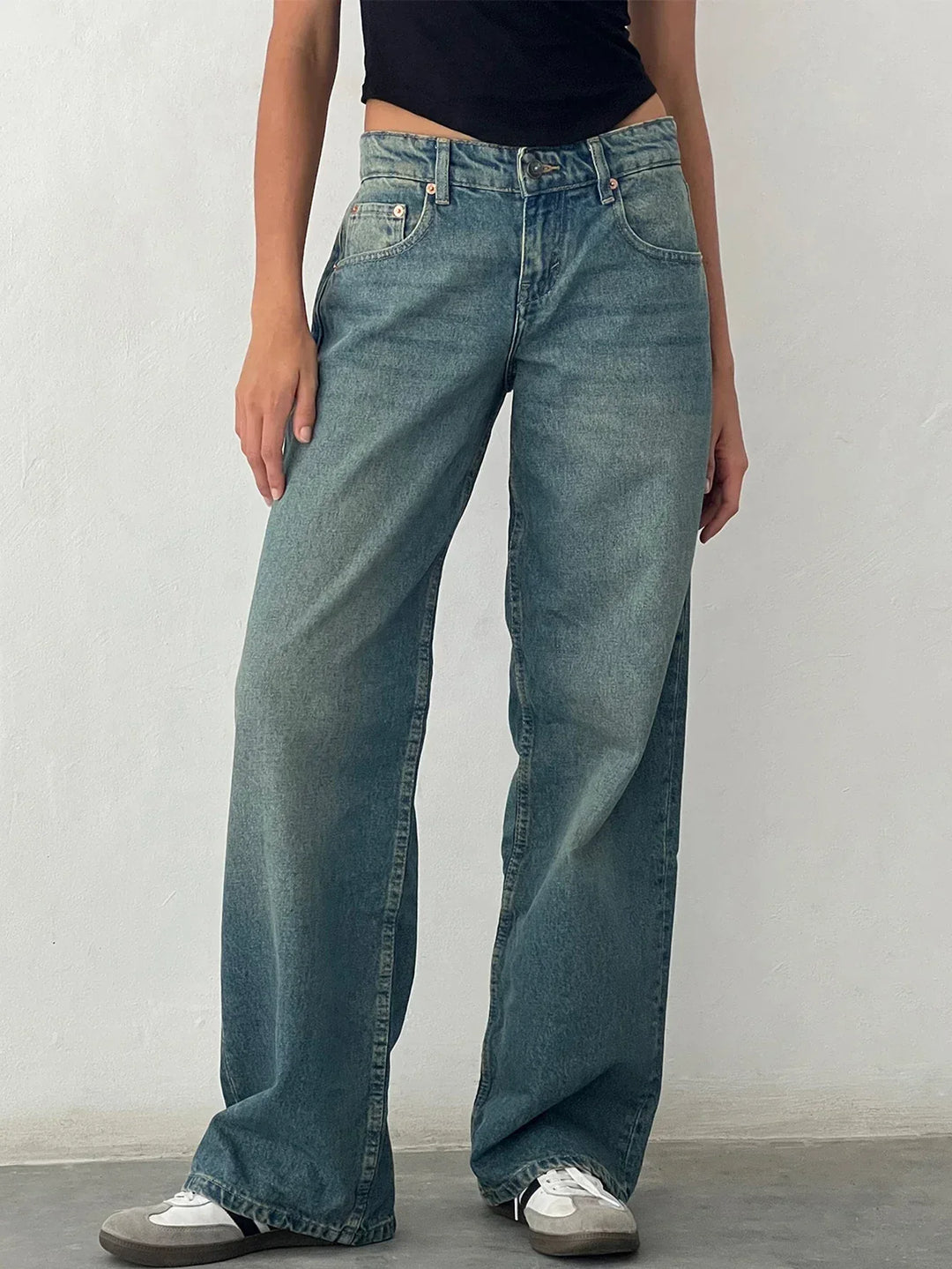 SYLVAINE™ – Vintage Casual Baggy Jeans - MABEL LONDON