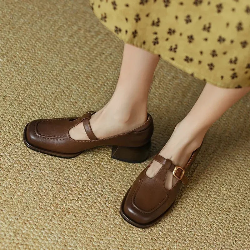 Selvana | Elegant T-Strap Shoes - MABEL LONDON