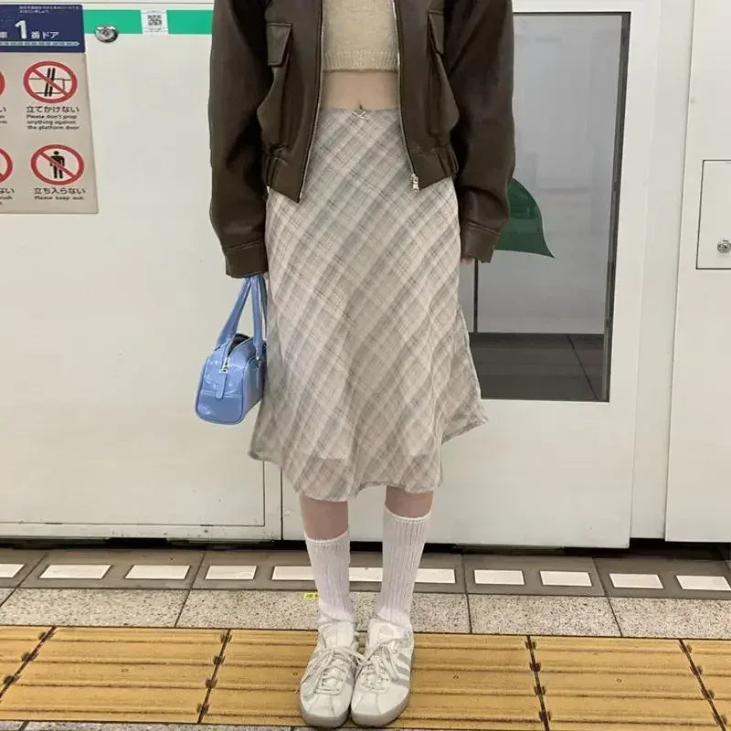 MORIAH™ – Classic Plaid Midi Skirt - MABEL LONDON