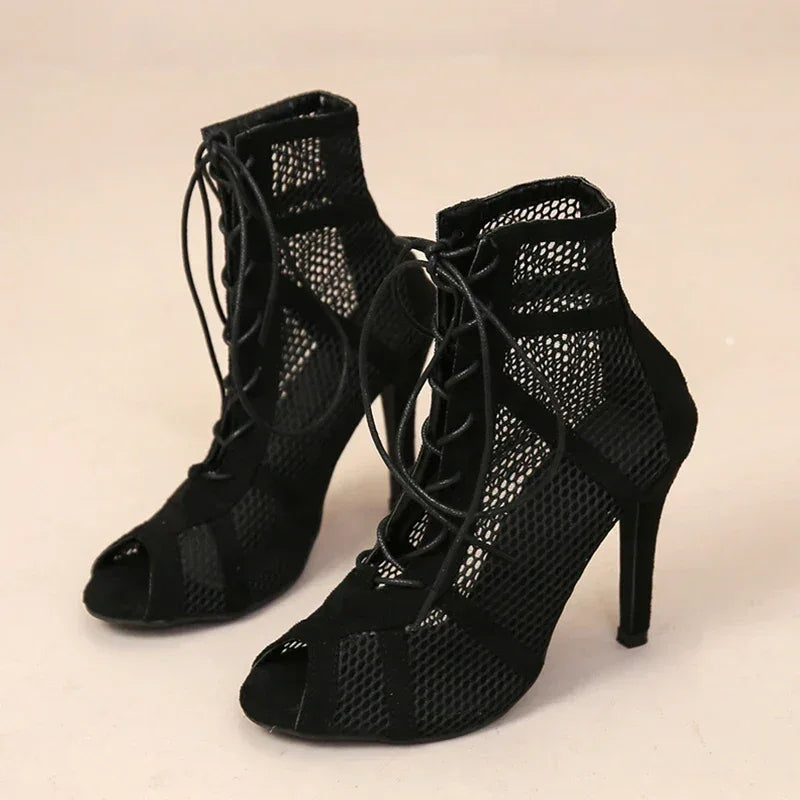 GAYLE™ – Elegant Mesh High Heels - MABEL LONDON