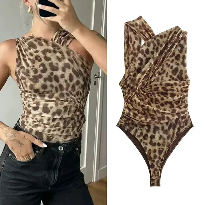 LYNE™ – Bold Mesh Leopard Print Bodysuit - MABEL LONDON