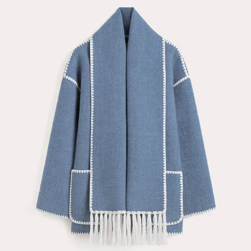 Zyra | Fringed Scarf Jacket - MABEL LONDON