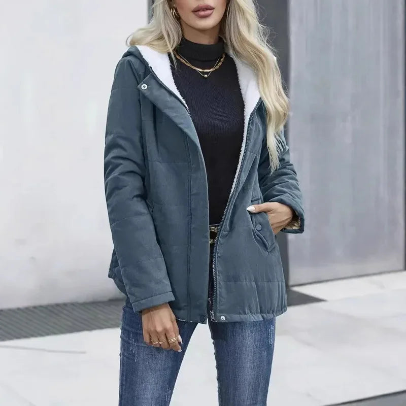 Chirstina | Hooded Fleece Lined Jacket - MABEL LONDON