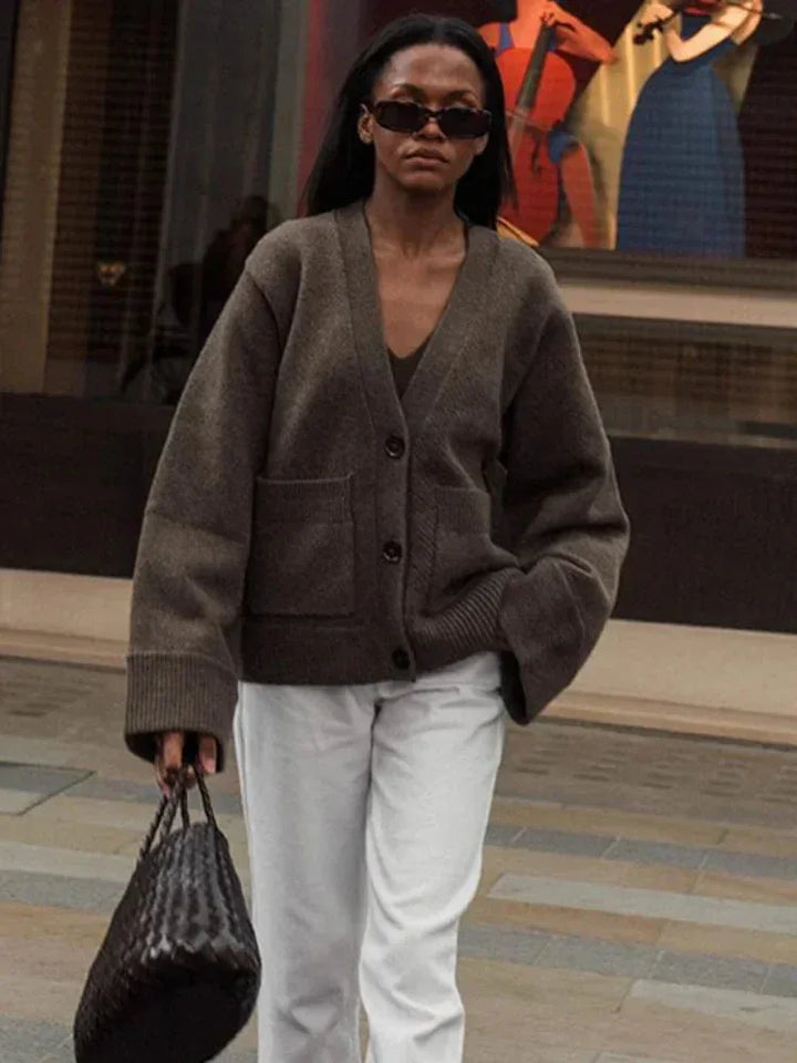 JULIETTE™ - V-Neck Knit Cardigan - MABEL LONDON