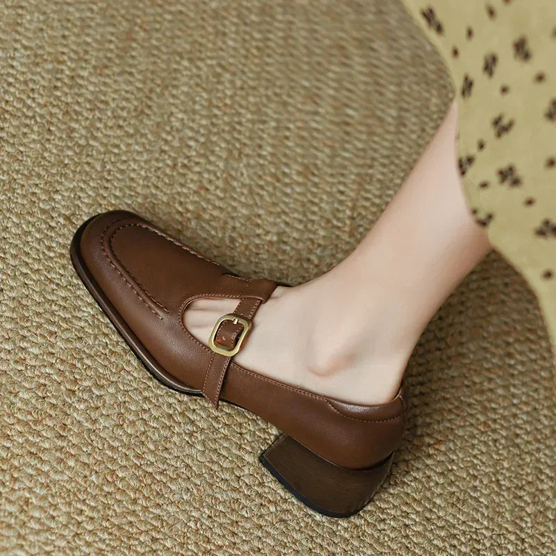 Selvana | Elegant T-Strap Shoes - MABEL LONDON