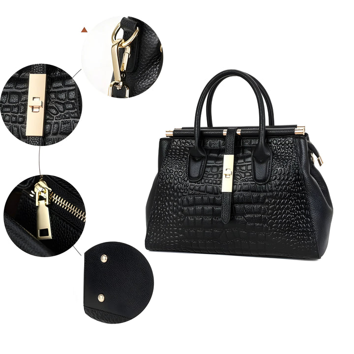 Aurelia | Croc Handbag - MABEL LONDON