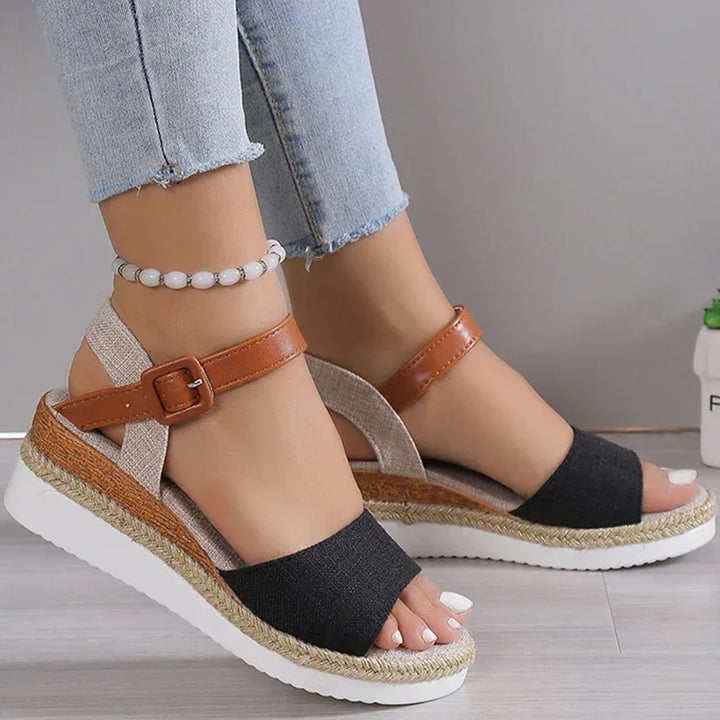 CHARLENE™ – Relaxed Style Wedge Sandals - MABEL LONDON