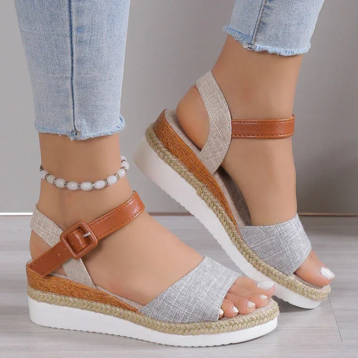 CHARLENE™ – Relaxed Style Wedge Sandals - MABEL LONDON