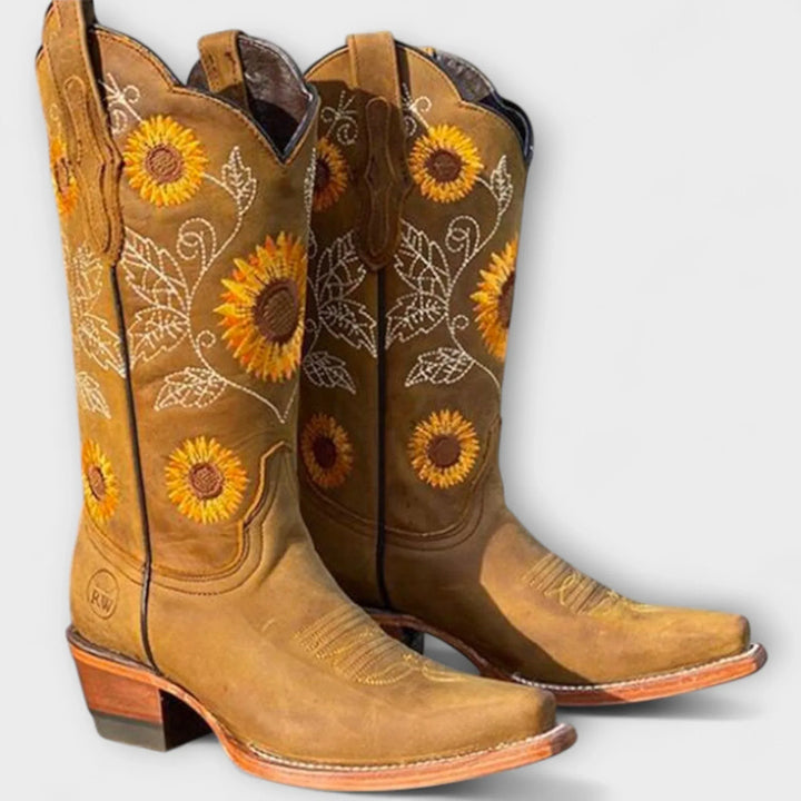 Zyrelle | Western Suede Cowboy Boots - MABEL LONDON