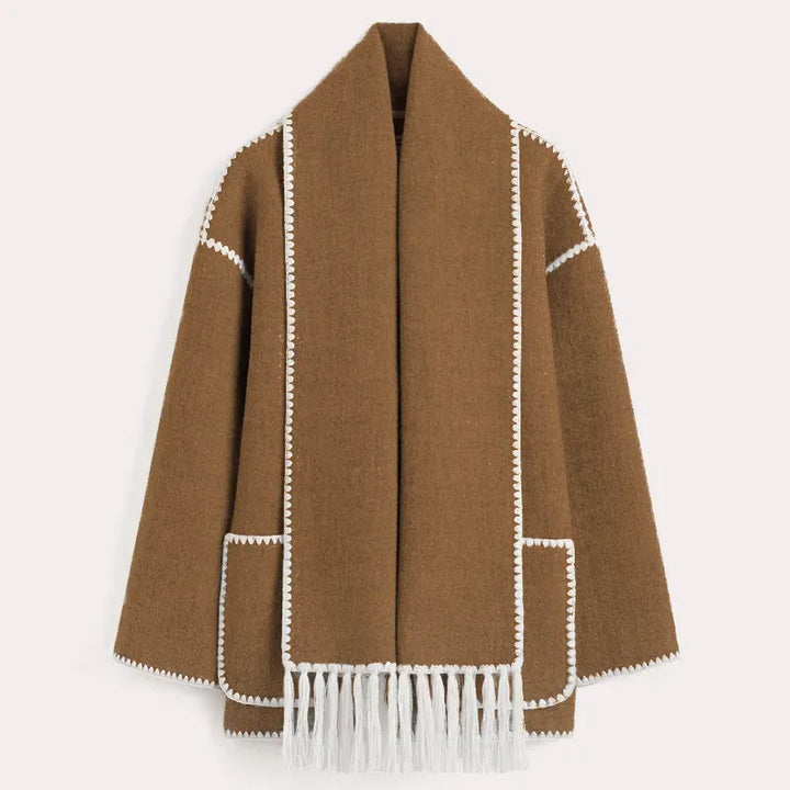Zyra | Fringed Scarf Jacket - MABEL LONDON