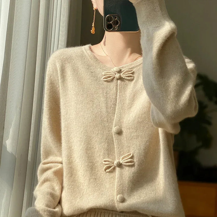 BELLA™ - Chic Bow Cardigan - MABEL LONDON