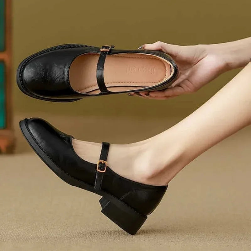 Dorvanna | Timeless Comfort Mary Janes in Soft Leather - MABEL LONDON