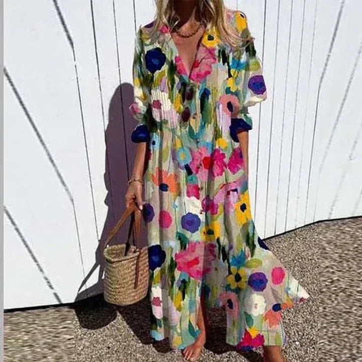 MELISSA™ - Chic Boho Maxi Dress - MABEL LONDON