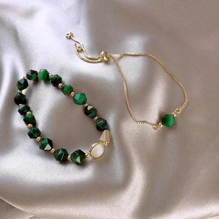 Elegant Green Gem Bracelet Set - MABEL LONDON