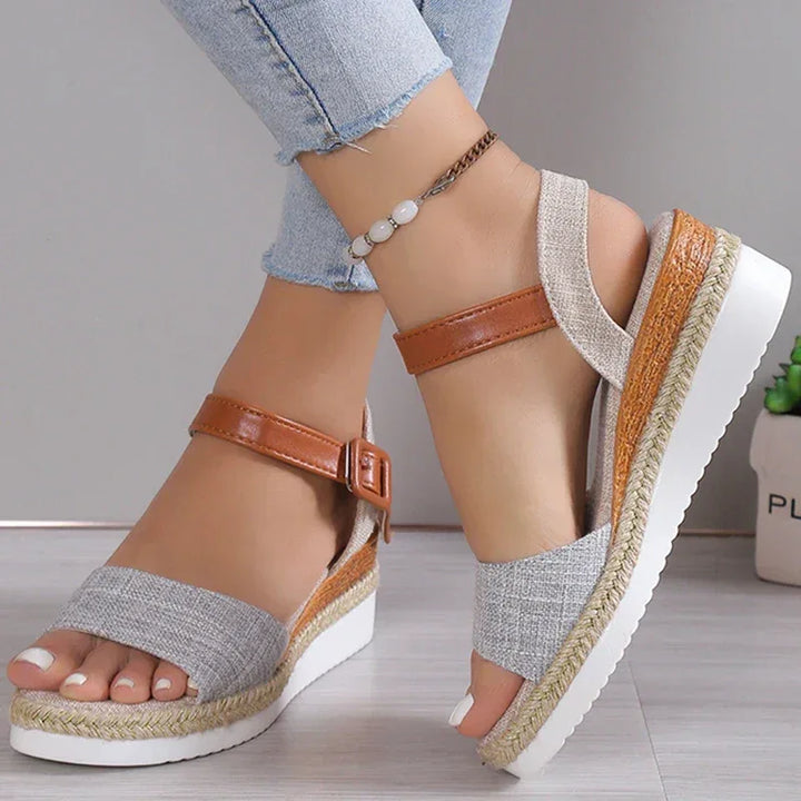 CHARLENE™ – Relaxed Style Wedge Sandals - MABEL LONDON