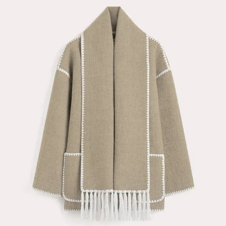 Zyra | Fringed Scarf Jacket - MABEL LONDON