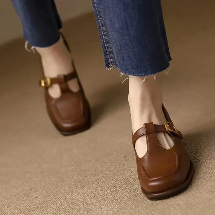 Selvana | Elegant T-Strap Shoes - MABEL LONDON