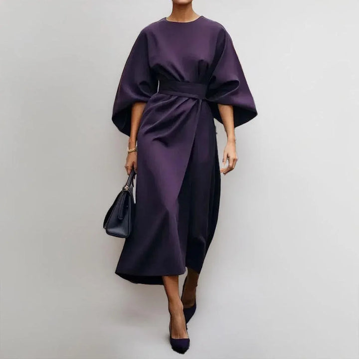 Eldra | Satin Feel Batwing Sleeve Maxi Dress - MABEL LONDON