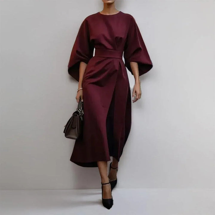 Eldra | Satin Feel Batwing Sleeve Maxi Dress - MABEL LONDON