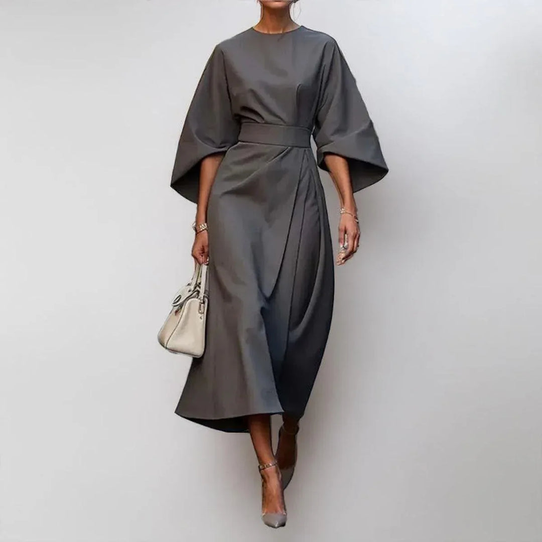 Eldra | Satin Feel Batwing Sleeve Maxi Dress - MABEL LONDON