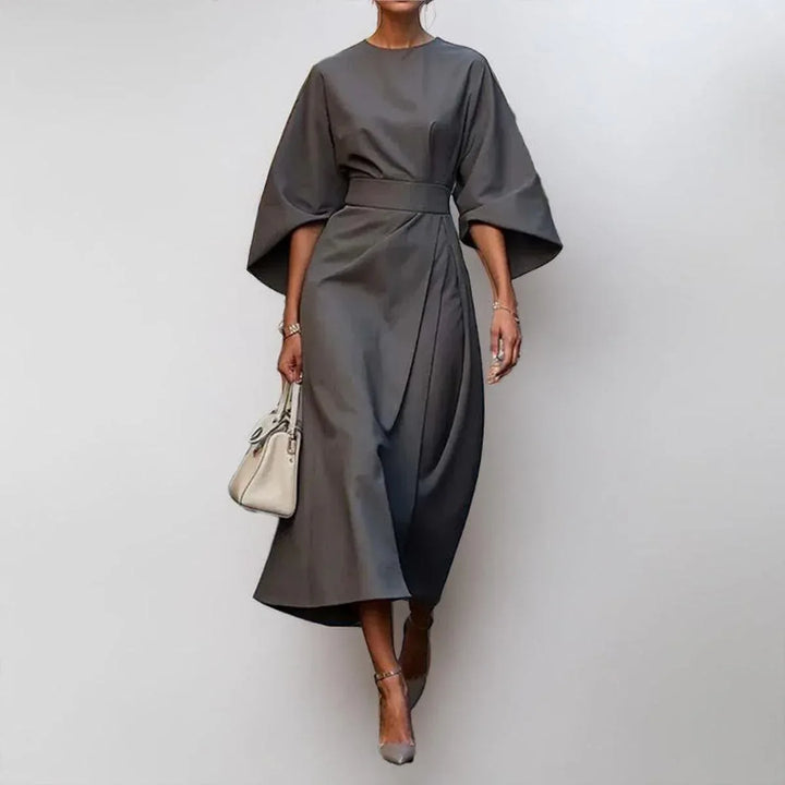 Eldra | Satin Feel Batwing Sleeve Maxi Dress - MABEL LONDON